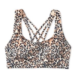 Leopard Strappy Back Sports Bra
